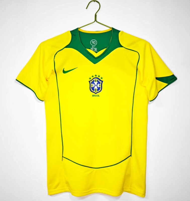 Brazil 20042006 Retro Home Jersey Ronaldinho #9 & Ronaldo #10 Classic Kit