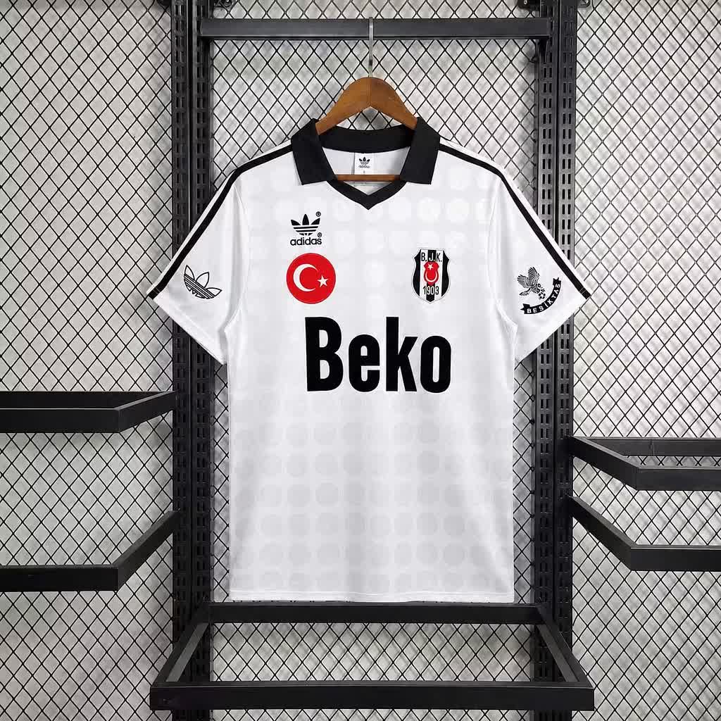 Besiktas 1990-1991 home vintage retro football jersey front view
