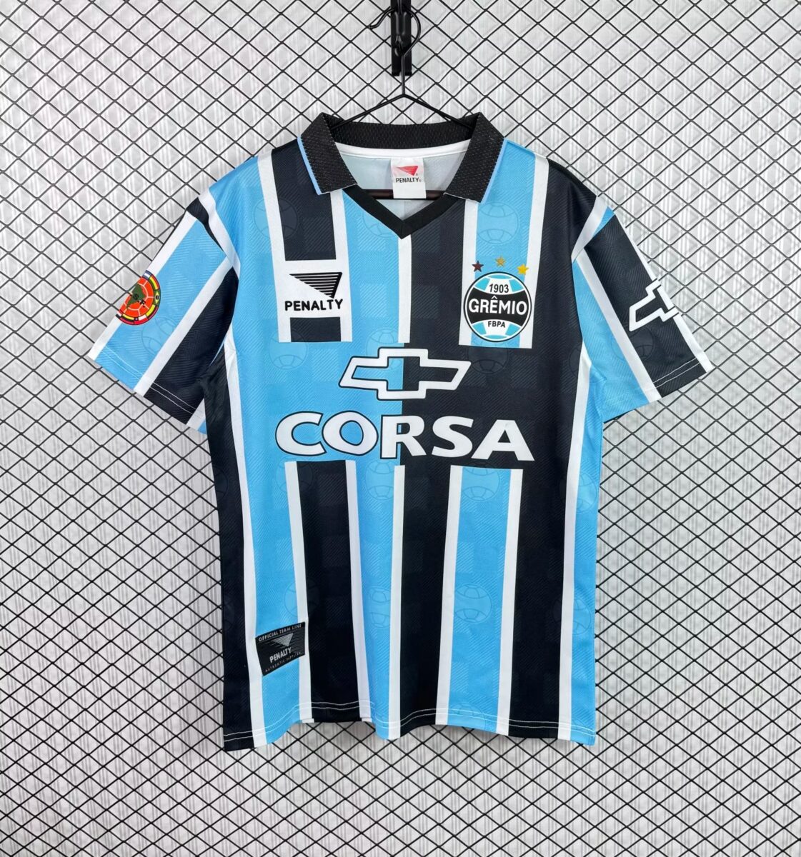 1997-1998 Grêmio FBPA Striped Home Retro Football Jersey