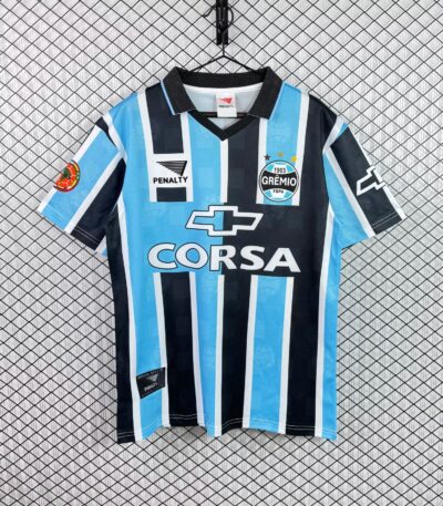1997-1998 Grêmio FBPA Striped Home Retro Football Jersey