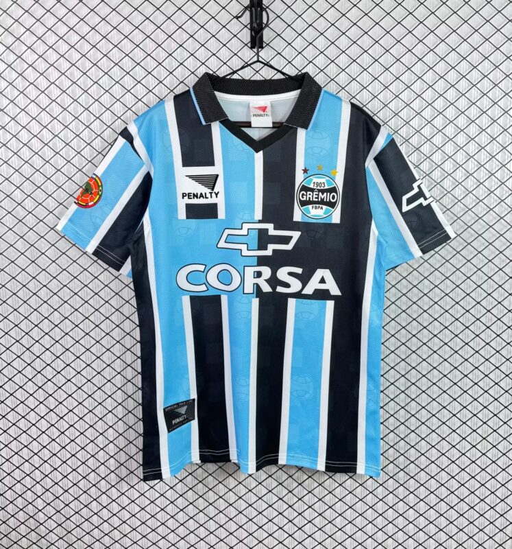 1997-1998 Grêmio FBPA Striped Home Retro Football Jersey