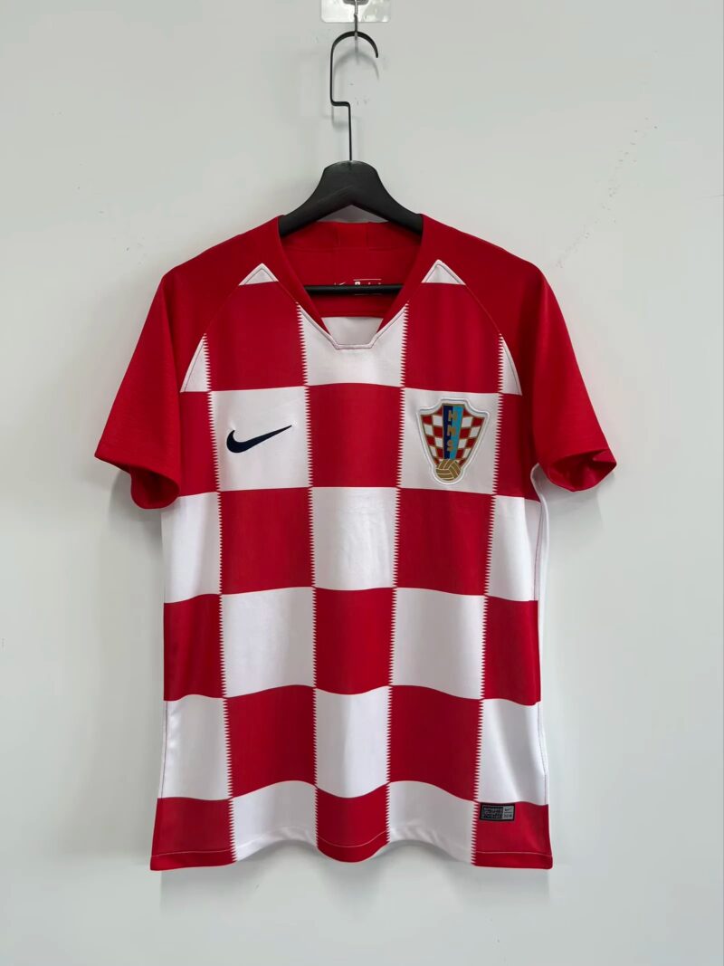 2018 Russia World Cup Luka Modrić Croatia Classic Checker Home Retro Football Shirt
